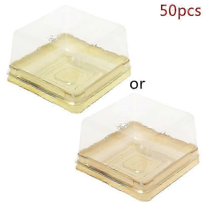 Exquisite 80g Square Moon Cake Trays Mooncake Packaging Box Container Holder 50 Sets