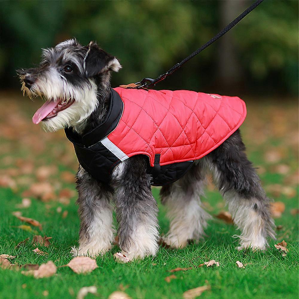 Pet Dog Cat Clothes Warm Quilted Jacket Coat Night Safety Reflective Vests