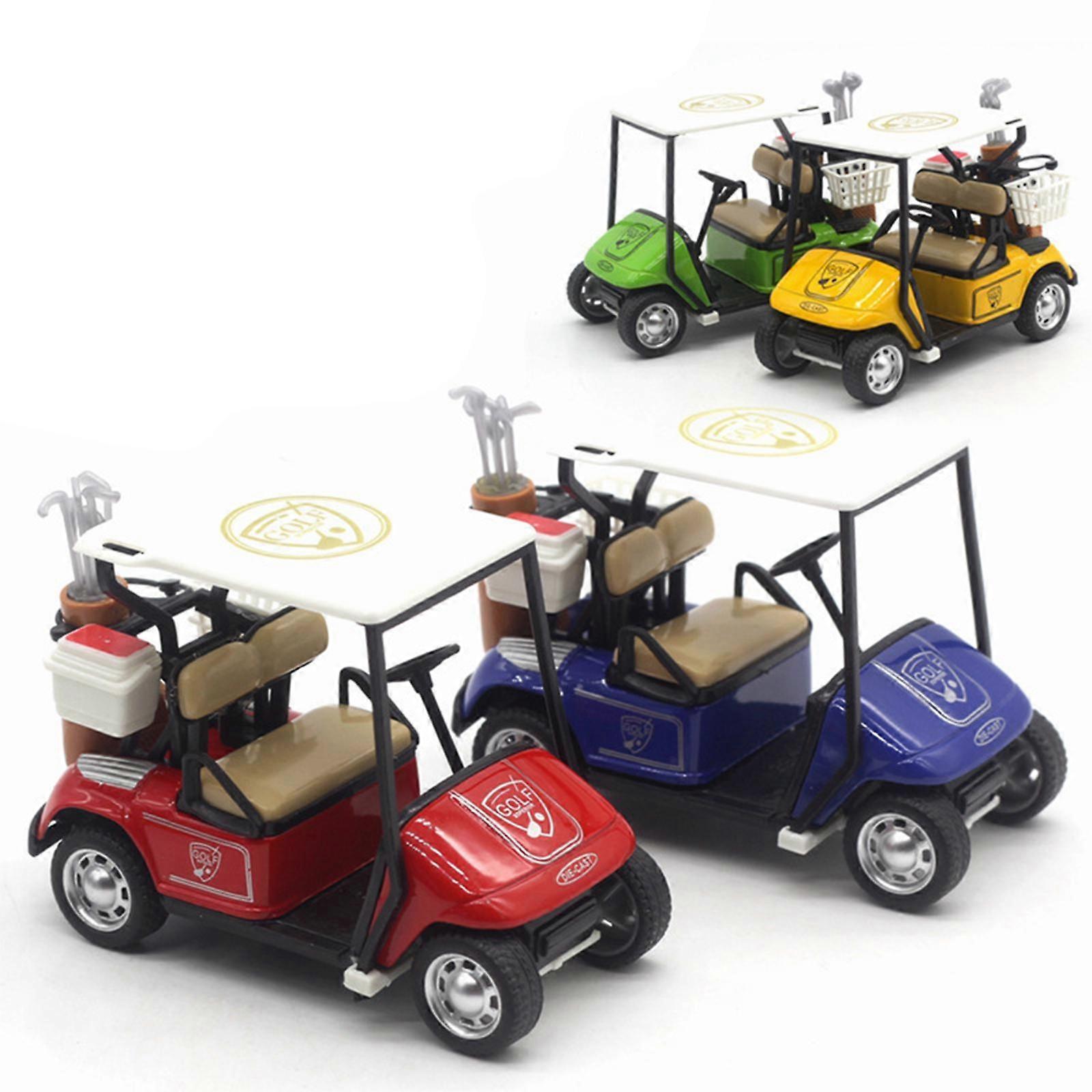 4pcs Golf Cart Vehicles Toy Alloy Push and Go Playset Children