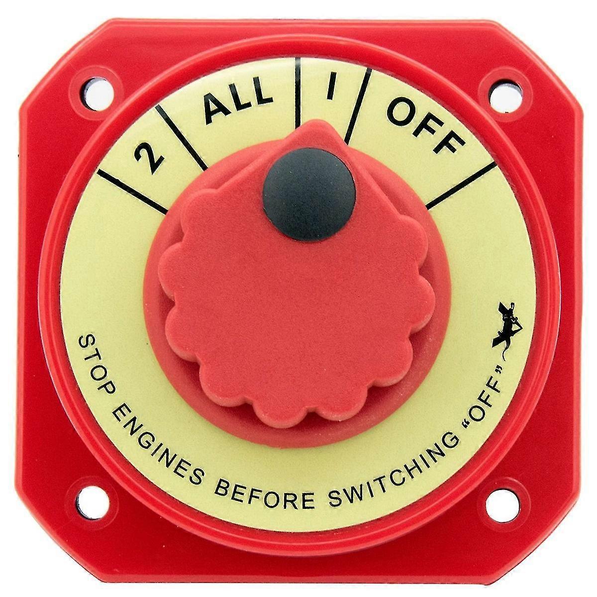 Marine Battery Switches Switch Selector with Alternator Field Disconnect,1-2-Off-All