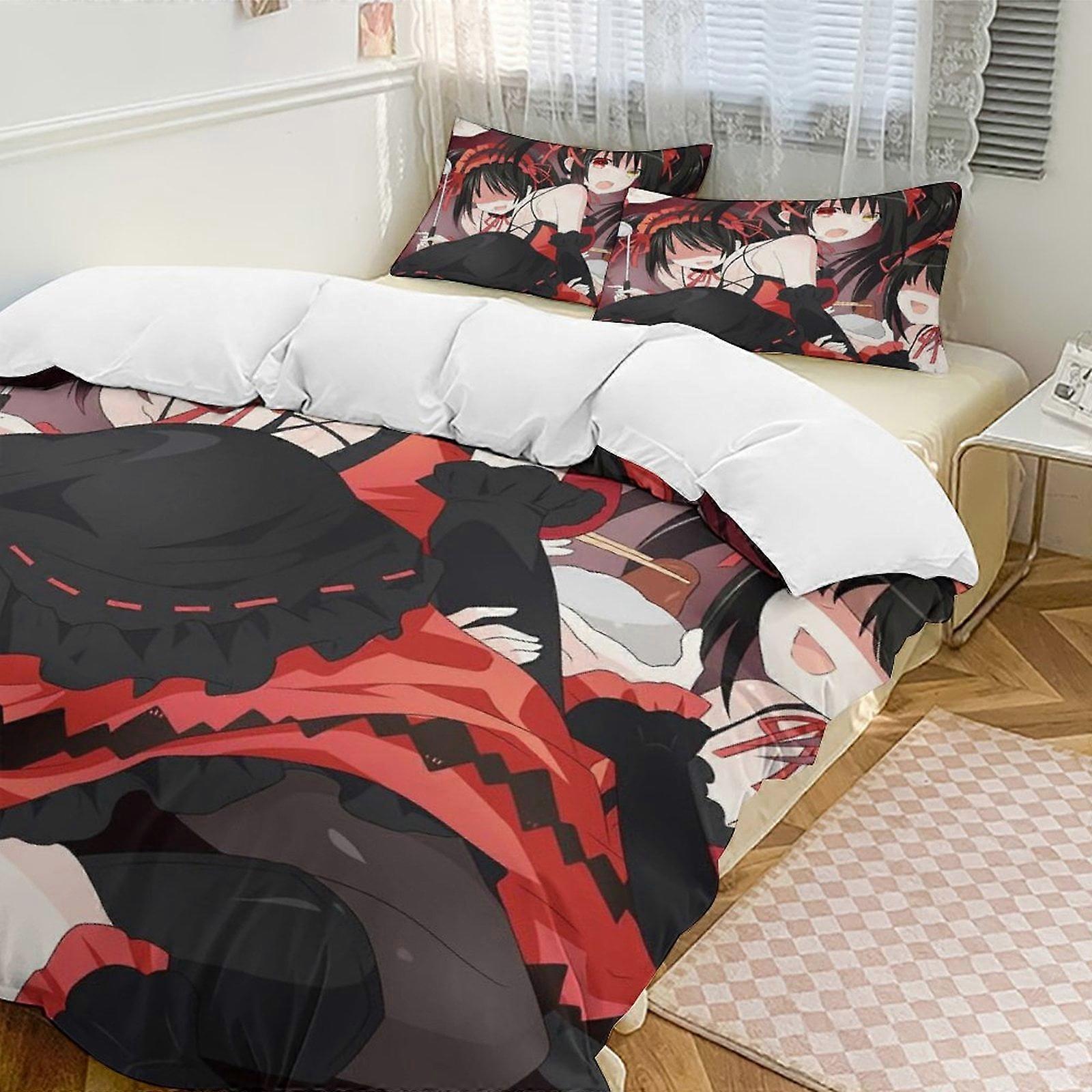 Bedding set Gs593 DATE A LIVE Anime Home Bed 3-piece Set,Lightweight and comfortableMultiple sizes to choose from SH593