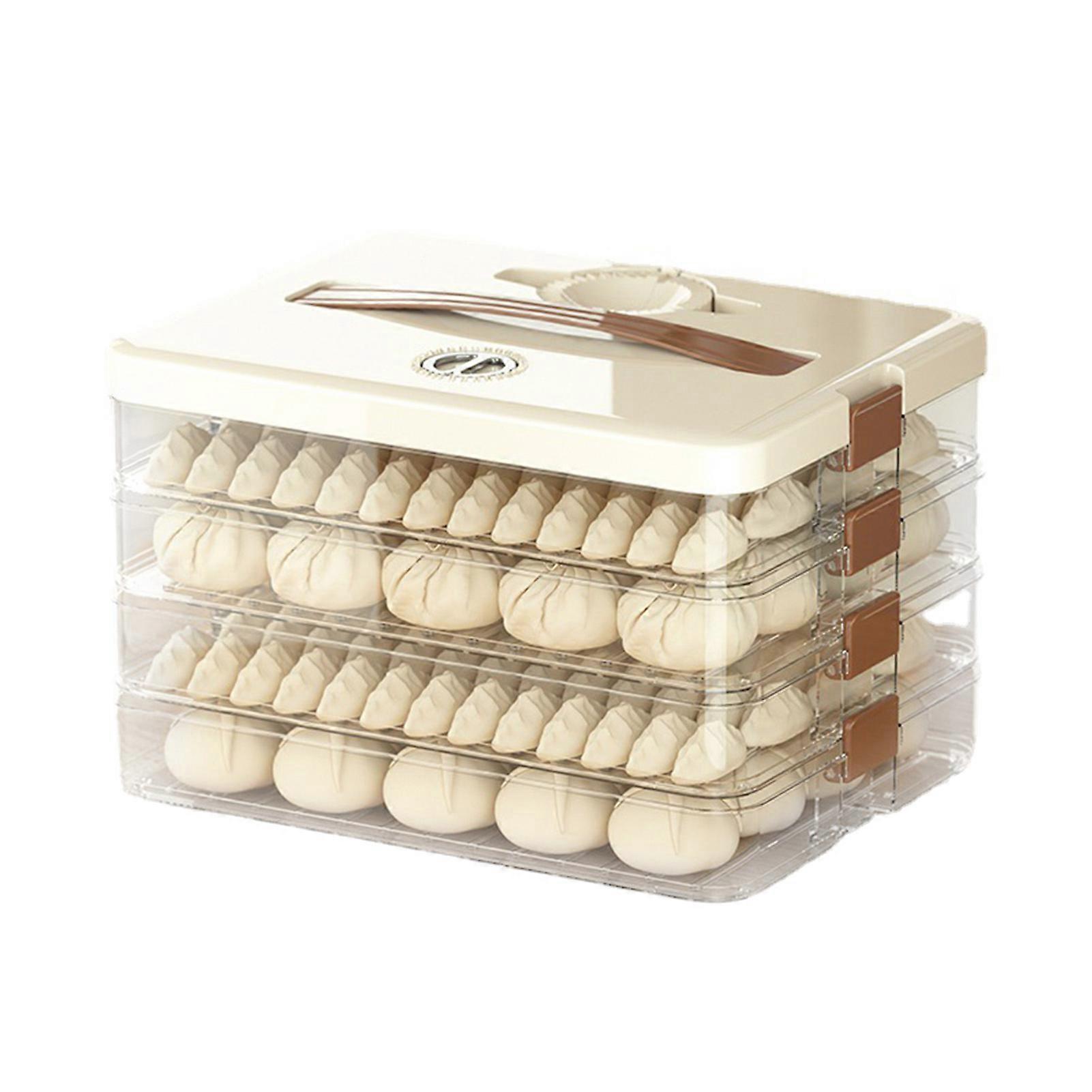 Dumpling Storage Box Large Capacity Multi Layer Transparent Plastic Airtight Food Container Kitchen Supplies 2/4 Layers