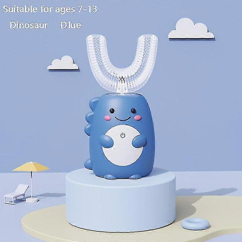 Spazzolino elettrico per bambini Usb charging Detergente orale automatico Carino dinosauro A forma di U Cura dei denti