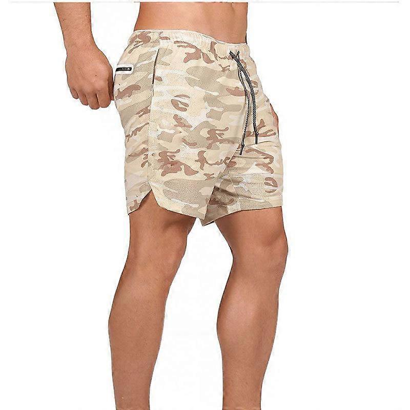 Treino Masculino Corrida Treino 2 em 1 Shorts Ginásio Leve Yoga Quick Dry Sport Paceshorts com bolsos com zíper