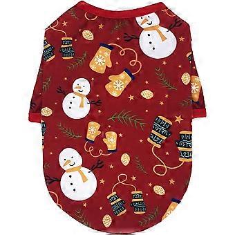 Schneemann-Hundepyjama, kreativer Weihnachtsoverall für Welpen, Katzen, Weihnachtskleidung, lustige Weihnachts-Haustier-Outfits für kleine und mittelgroße Welpen und Katzen (XS)