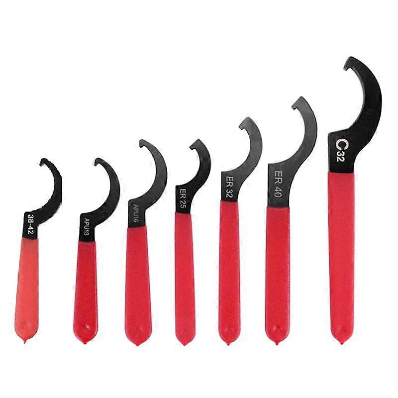 Coilover Wrench Spanner, 7PCS Non-Slip Spanner Wrench Set, Professional Universal Rubber Handle Wrench Spanner Tool