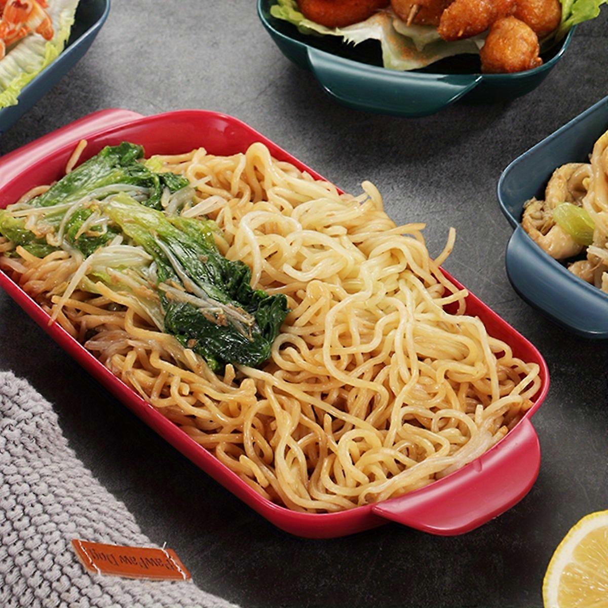 2pcs, Anti-Fall Rectangular Sushi Plate with Intestine Powder Coating - Perfect for Barbecues and Dinners