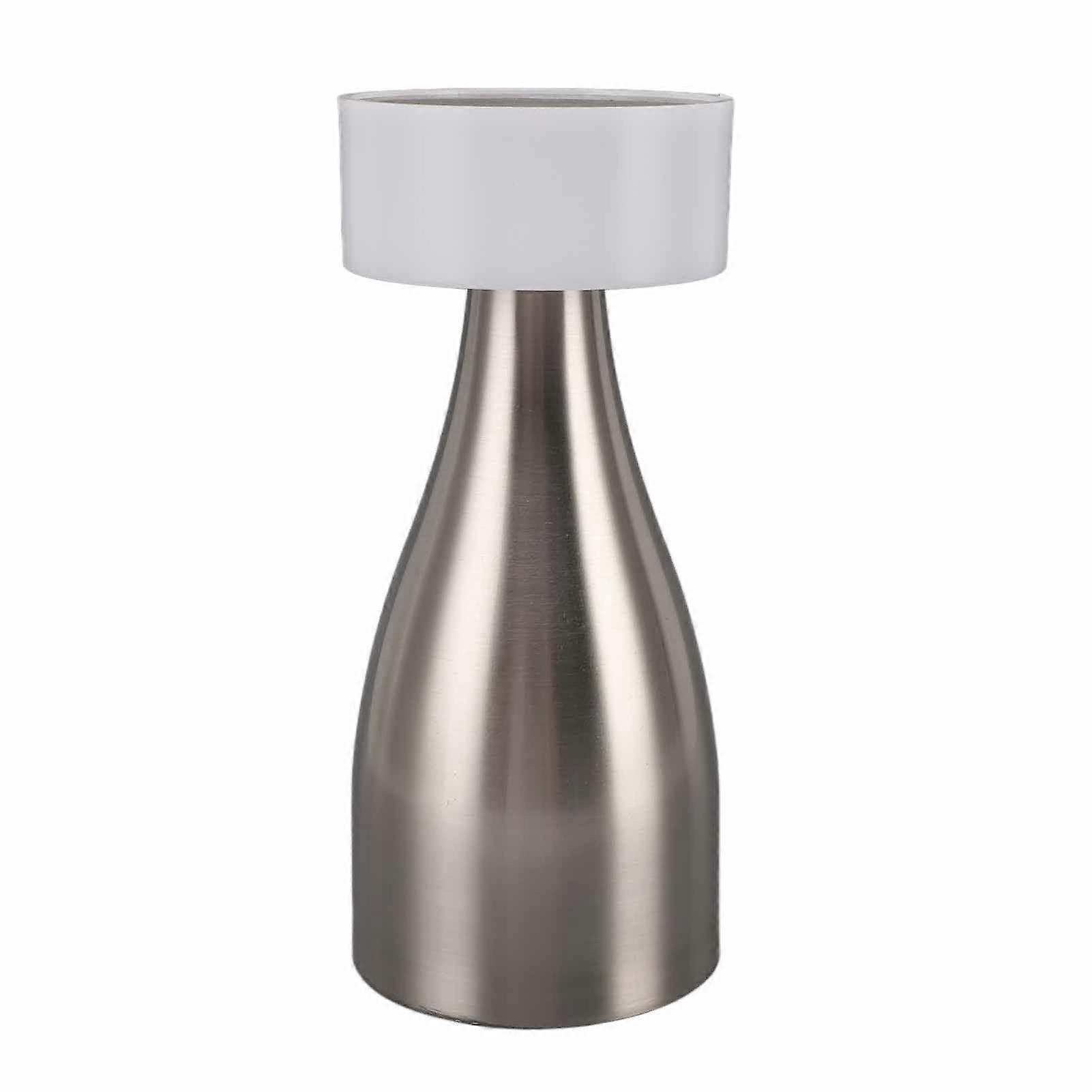 Rechargeable LED Bedside Lamp Dimmable Touch Control Metal Table Light Silver