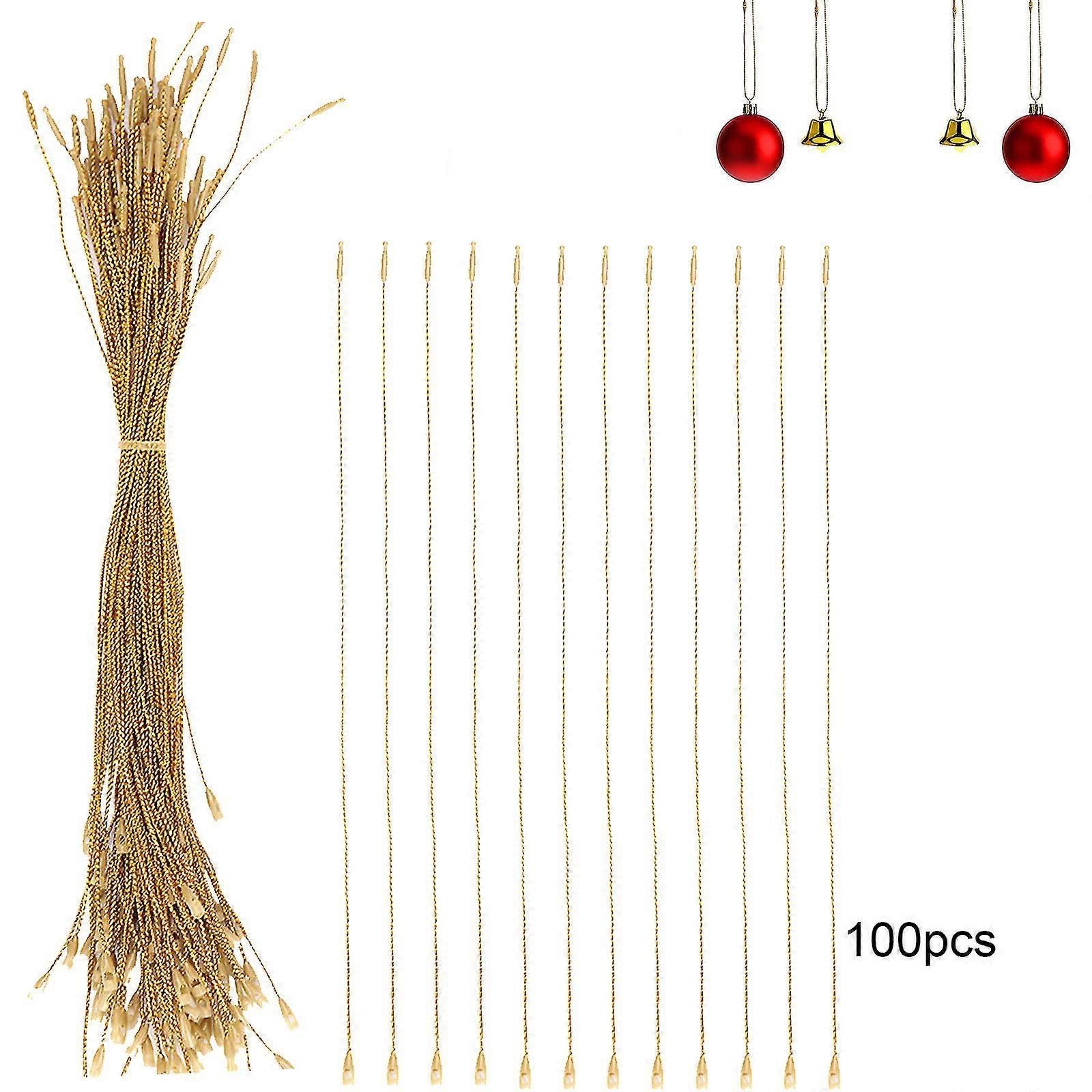 100pcs Christmas Ornament String With Snaps Christmas Tree Ornament Hooks,100% New