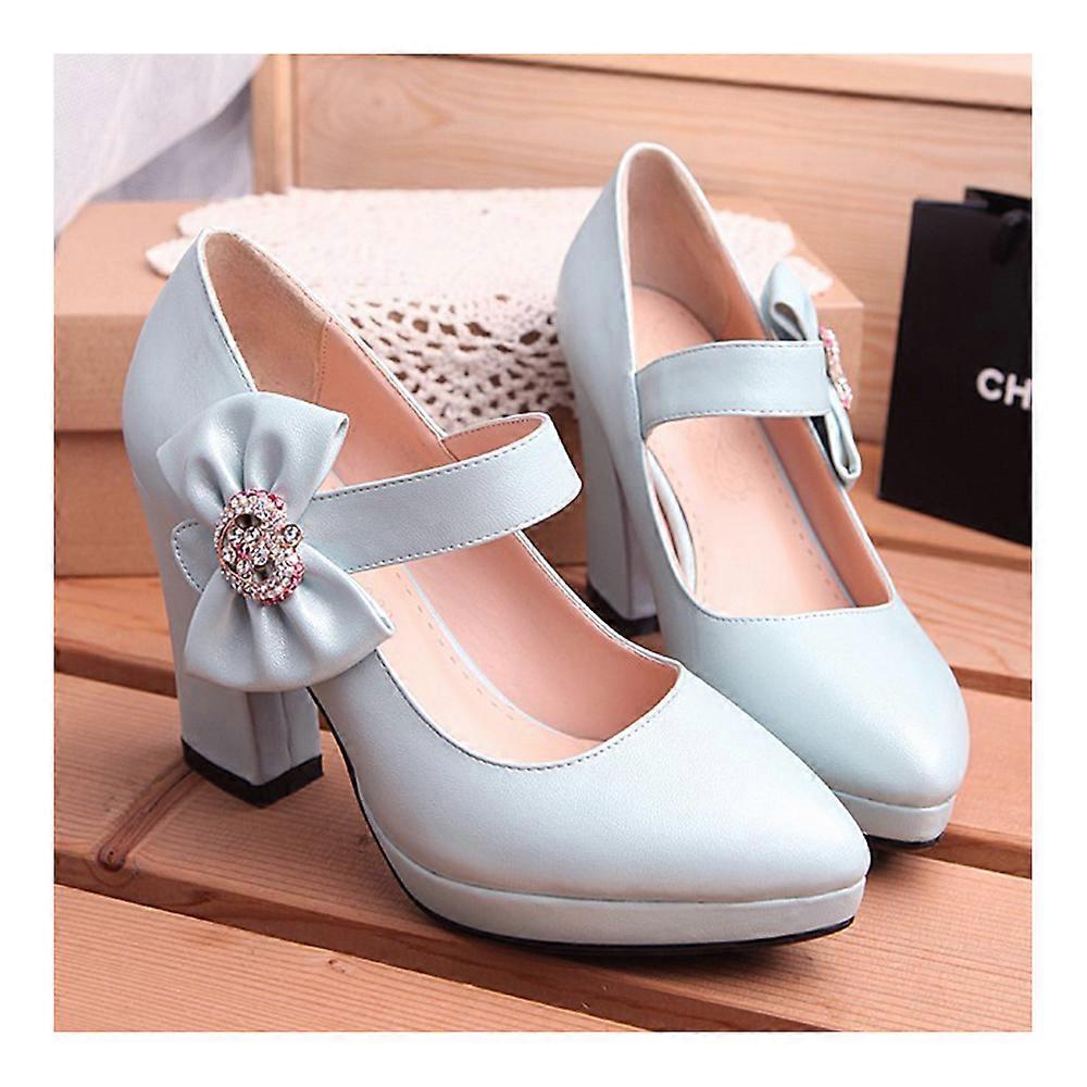 Plate-forme Talon haut épais Bowknot Pointu Chaussures minces