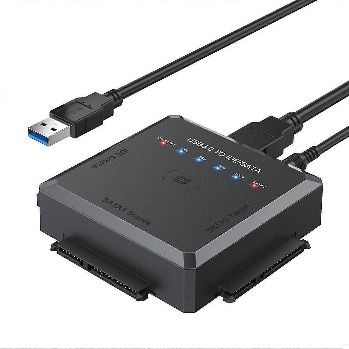 SATA to USB Adapter USB 3.0 to IDE/SATA 3 Cable Converter for 2.5 3.5 HDD SSD Drive Adapter-EU Plug