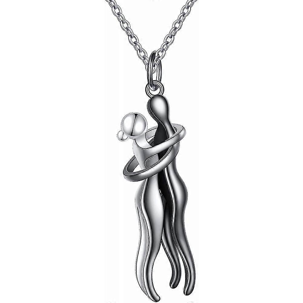 Hug Çift Kolye S925 Ayar Gümüş Sarılma Kolye Sevgili Takı Kendisi Ve Onun Için, sevgili Sevgililer Günü Hediyesi IAX WXI