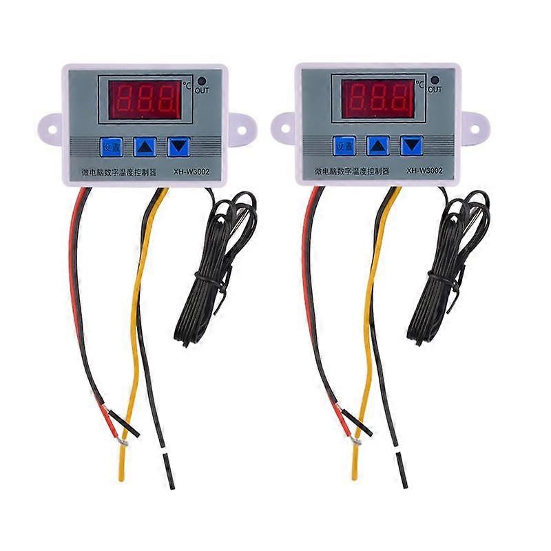 2Pcs W3002 Digital Temperature Controller Microcomputer Thermostat Thermoregulator Heat Cool Temper