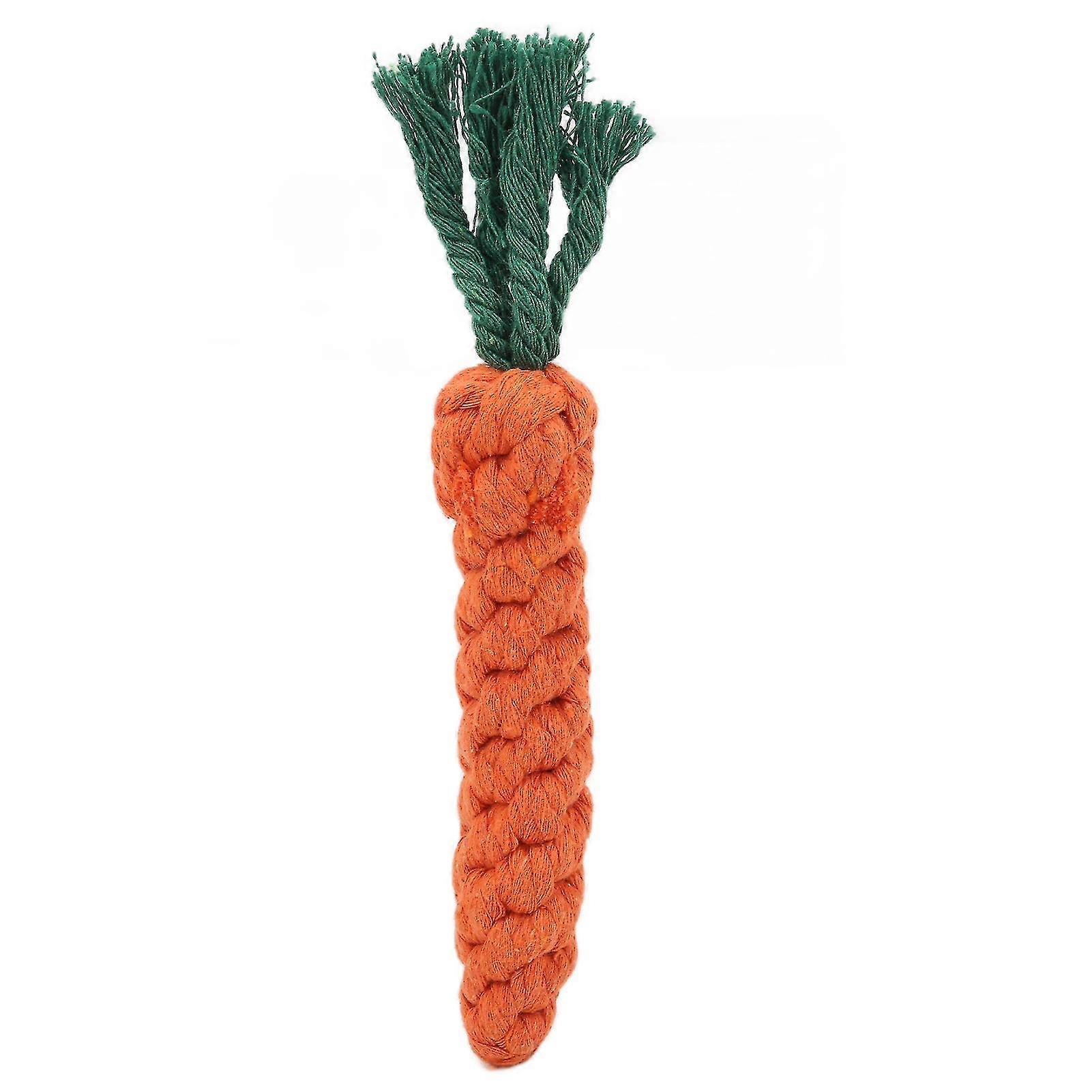 Cotton Rope Molar Toy for Puppies Kittens, Dog Dental Care Chew Toy with Carrot Shape, 23cm Chewing Rope for Pet Health