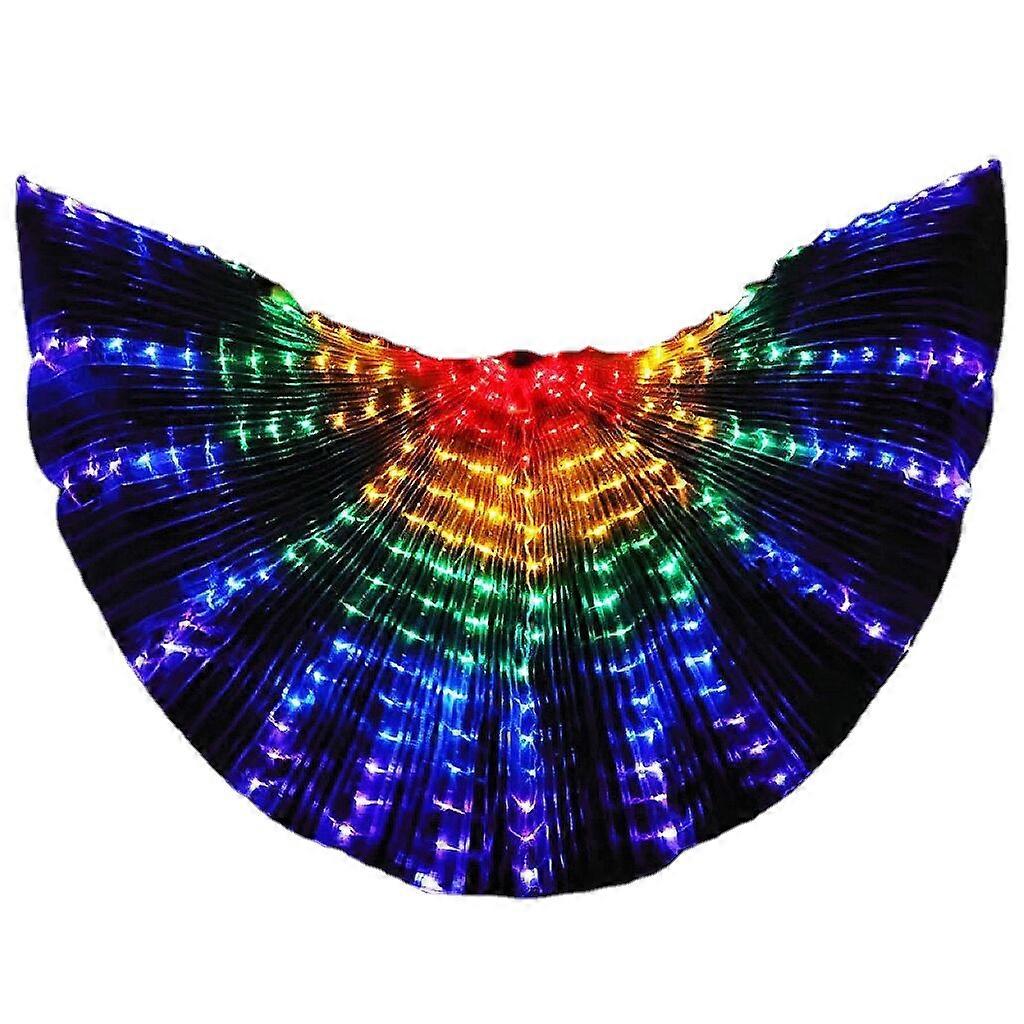 2023 Best Cost Performanceled Lights Belly Dance Wing Light Up Isis Wing, Colorful Butterfly Dance Wings With Telescopic Stick, Glowing Performances C