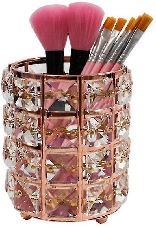 1 Pack Crystal Multifunctional Makeup Tools Storage Box,rose Gold