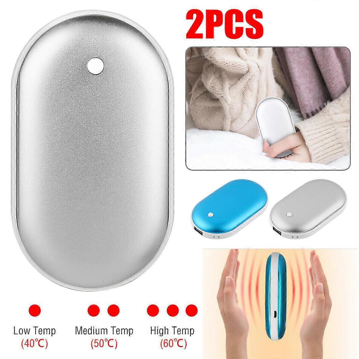 2PCS充電式ハンドウォーマーUSBパワーバンク電動ポケットヒーターウォーマーUSBケーブル付き、100%新品