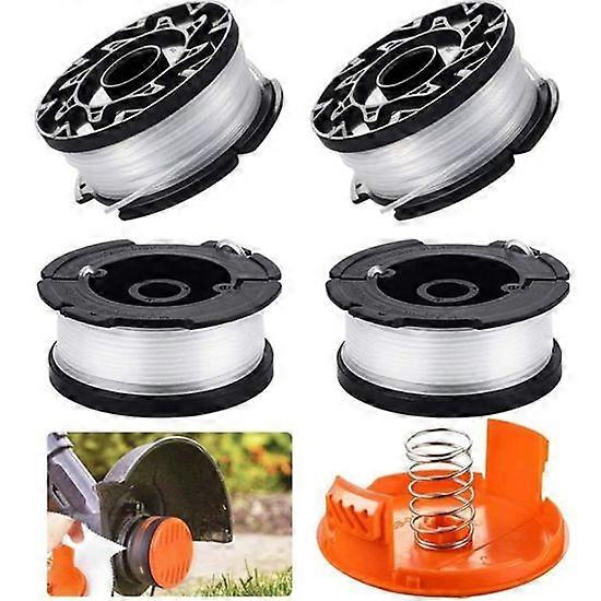4Pcs Edger Trimmer Replacement Spool Line with Spool Cover for Black and Decker