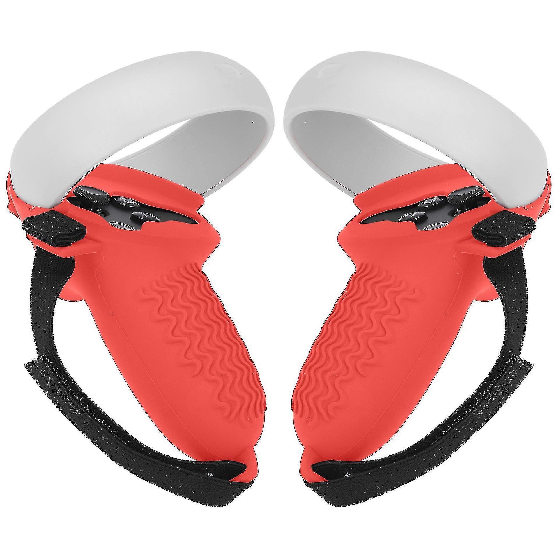 Case Silicone Compatible With Oculus Quest 2 Controller, Accessories Non-slip, With Adjustable Hand Strap