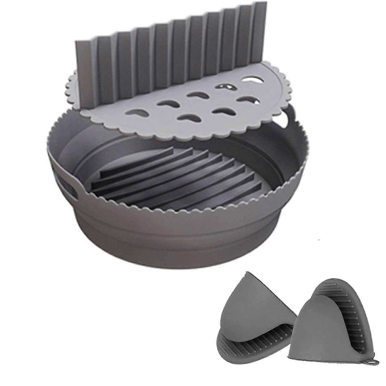 Silicone Air Fryer Liners with Dividing Insert and Gloves