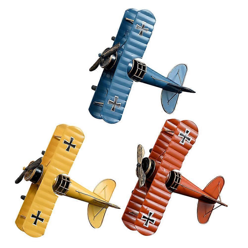 3 قطع خمر الحديد الطائرات الحرف اليدوية طائرة نموذج طائرة معدنية نموذج الطائرة
