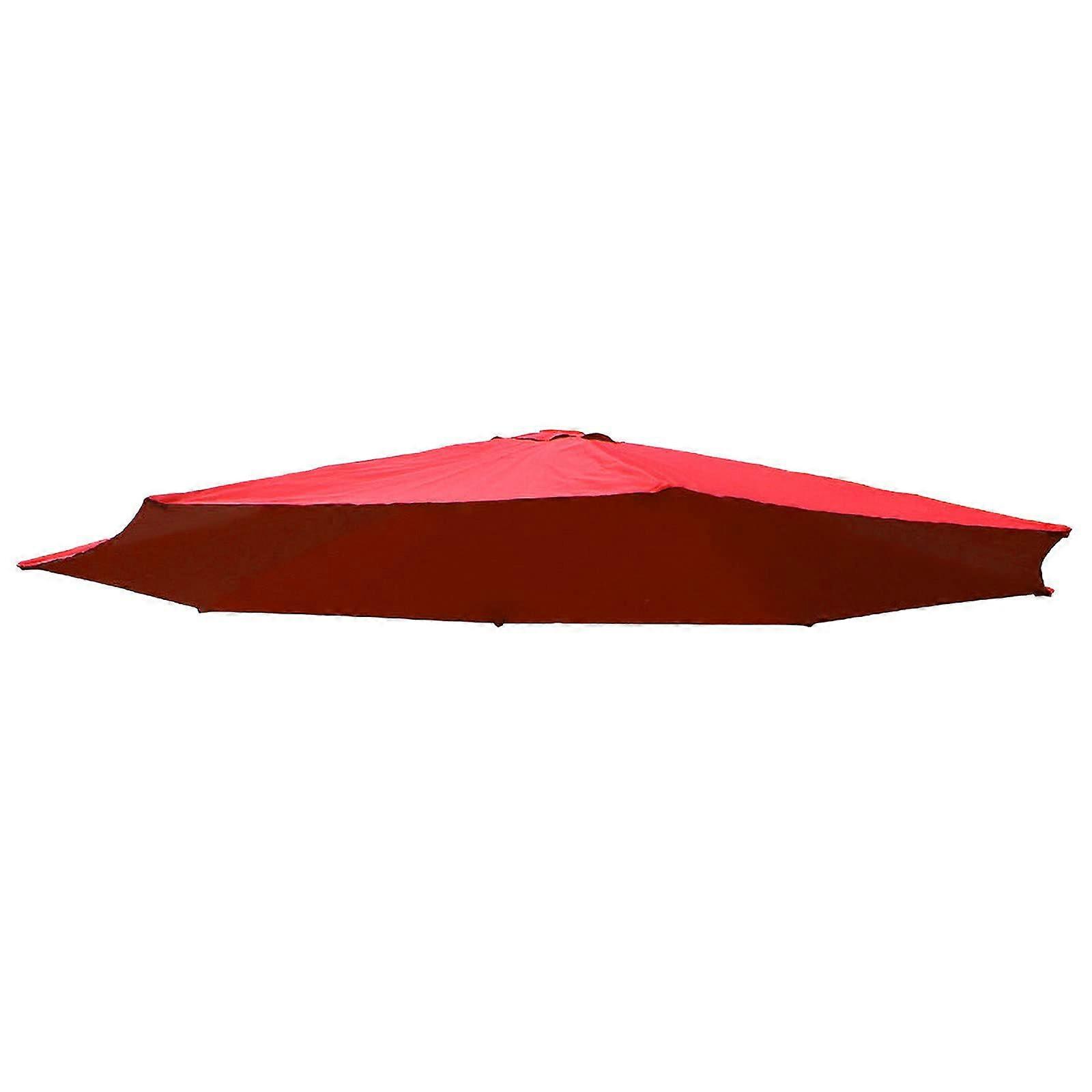6.5ft Heavy Duty Performance Polyester Fabric Sun Shade Umbrella Replacement Canopy 6 Ribs in Taupe (Canopy Only)
