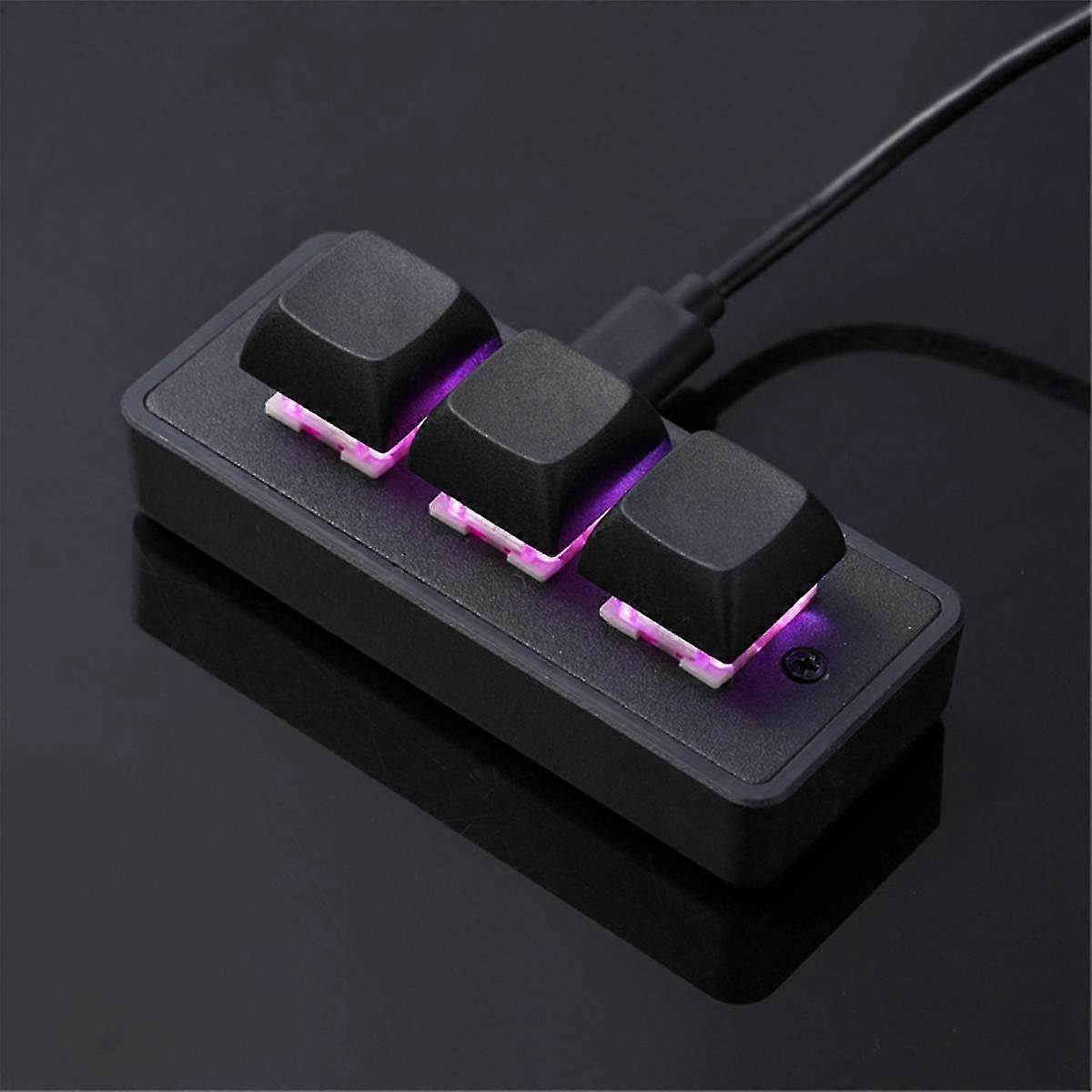 Custom Mini Keypad 3 Keys Programming Macro Keyboard Copy Paste Cut Usb Mechanical Keyboard For Office Games,red Switch