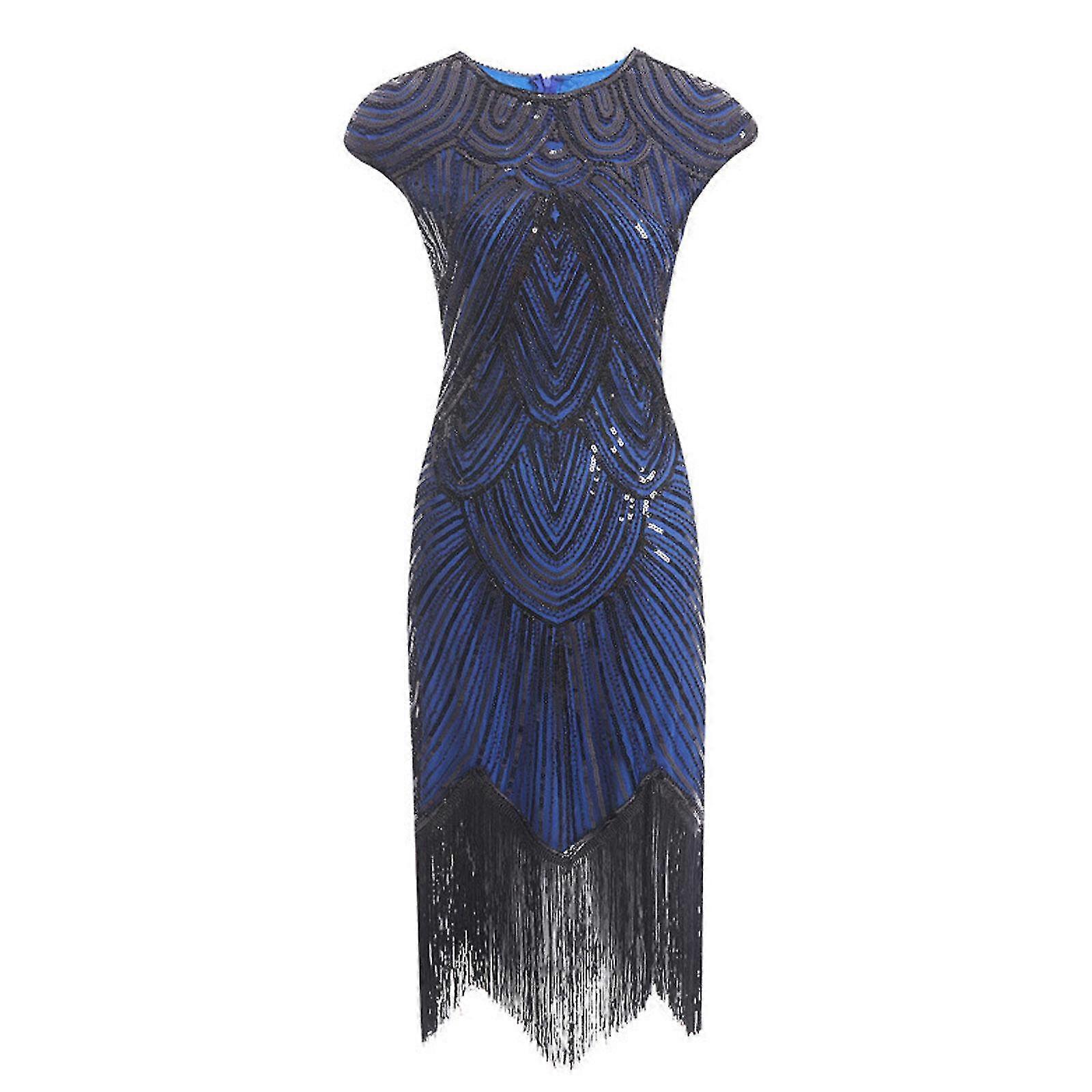 Womens Retro Dress Sequin, Round Neck, Theme Party Dresses Elegance Fancy Dress