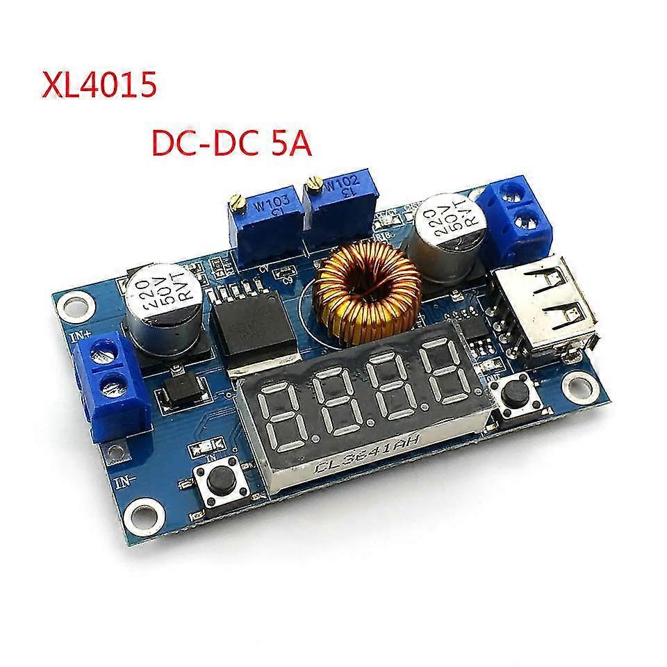 Jinzhaolai Dc-dc 5a Xl4015 Digital Led Drive Lithum Battery Charger Module Cc/cv Usb Step Down Buck Converter With Voltmeter Ammeter