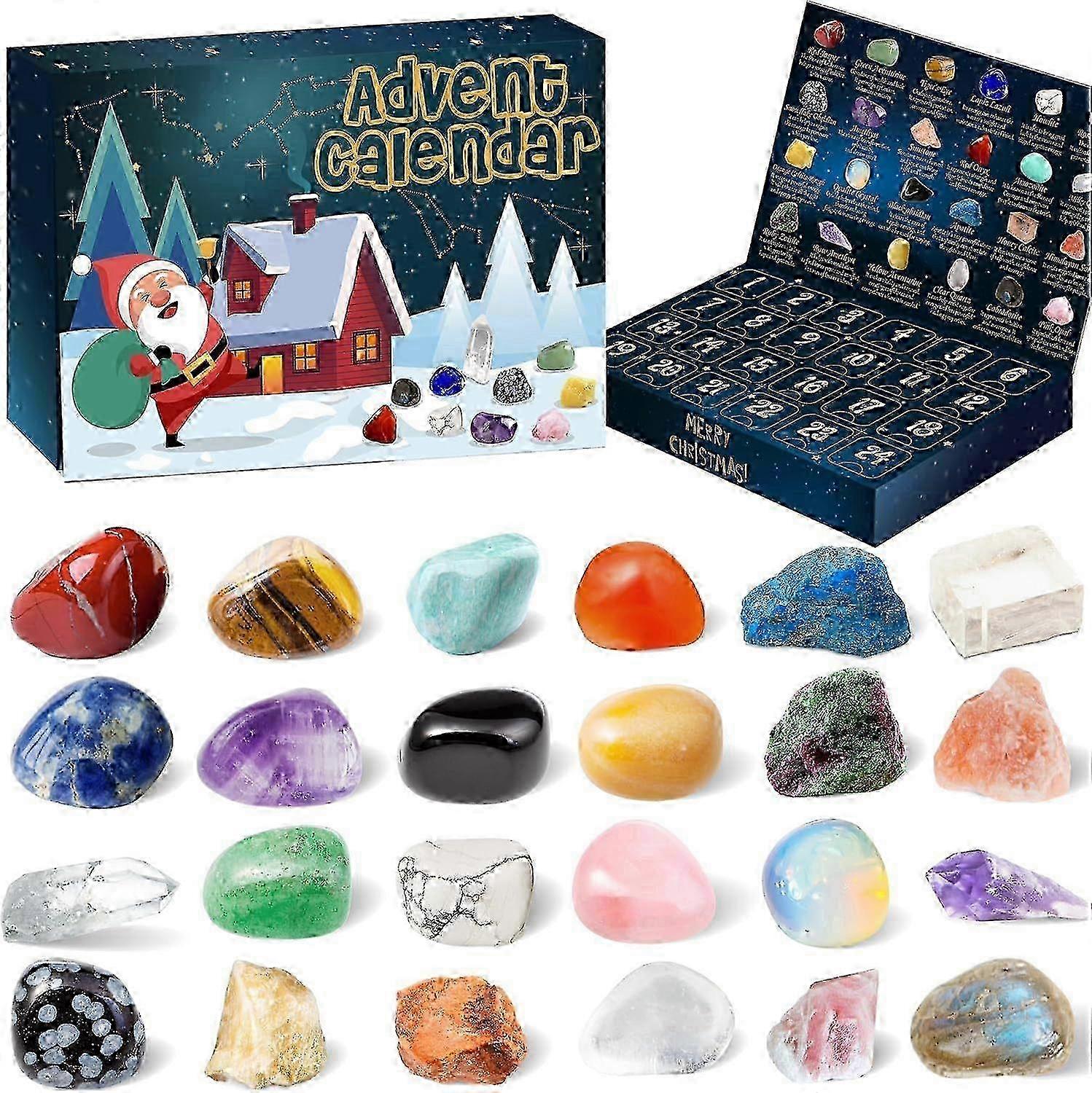 Crystal Advent Calendar 2024, Rock Advent Calendar 2024 Healing Crystal Gemstone
