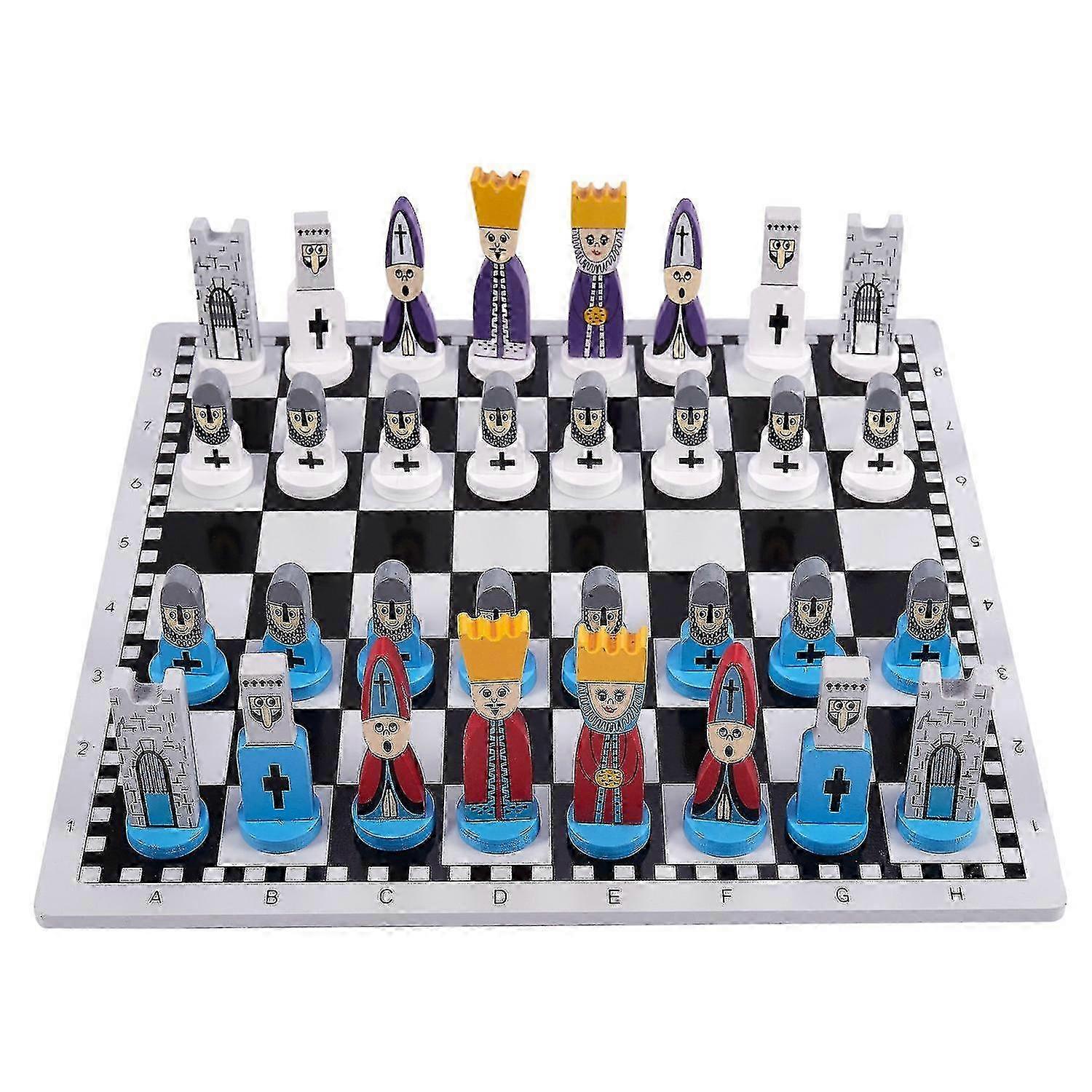 Träschack Barnpresenter Tecknad Modellering Schackleksaker