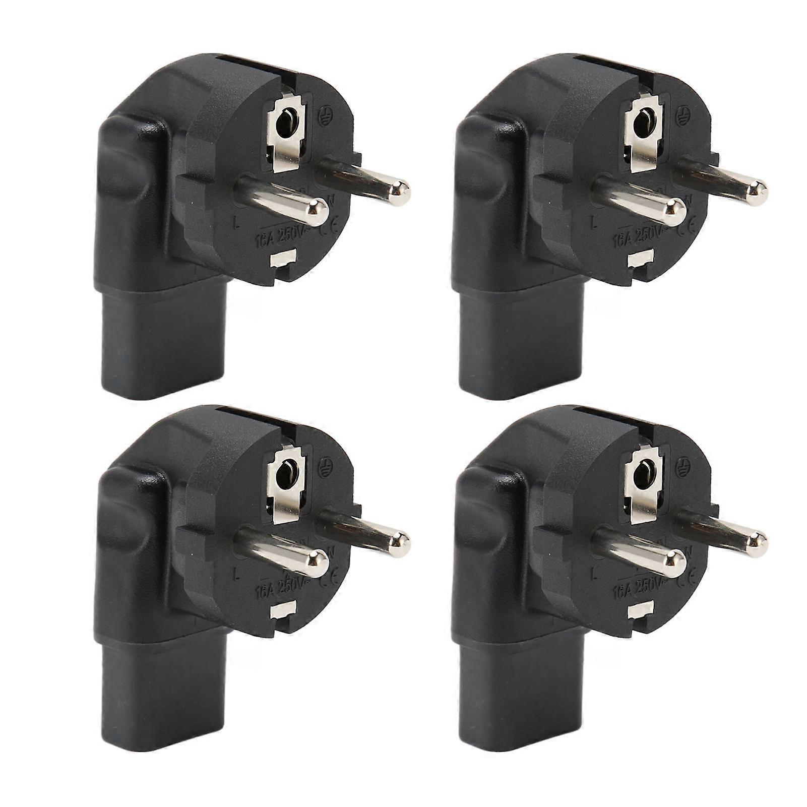 4pcs EU 4.8mm to IEC320 C13 Converter 90 Degree Power Plug Adapter for Laptop Power Adapters EU Plug 100?250V