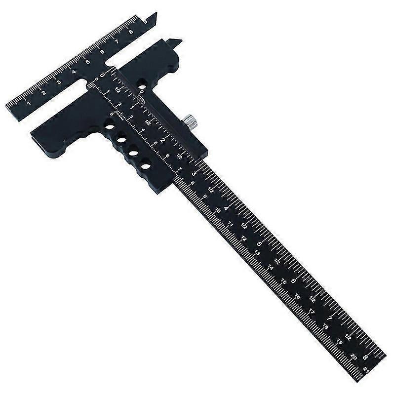 T Ruler Metal Slider Ruler Accurate Woodworker Edge Ruler Angle Measurement Scribe Tool Woodworking