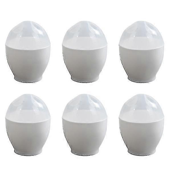 6pcs magnetron gestoomde egg cup mini eierkoker draagbare eier stroper voor thuis keuken (wit)