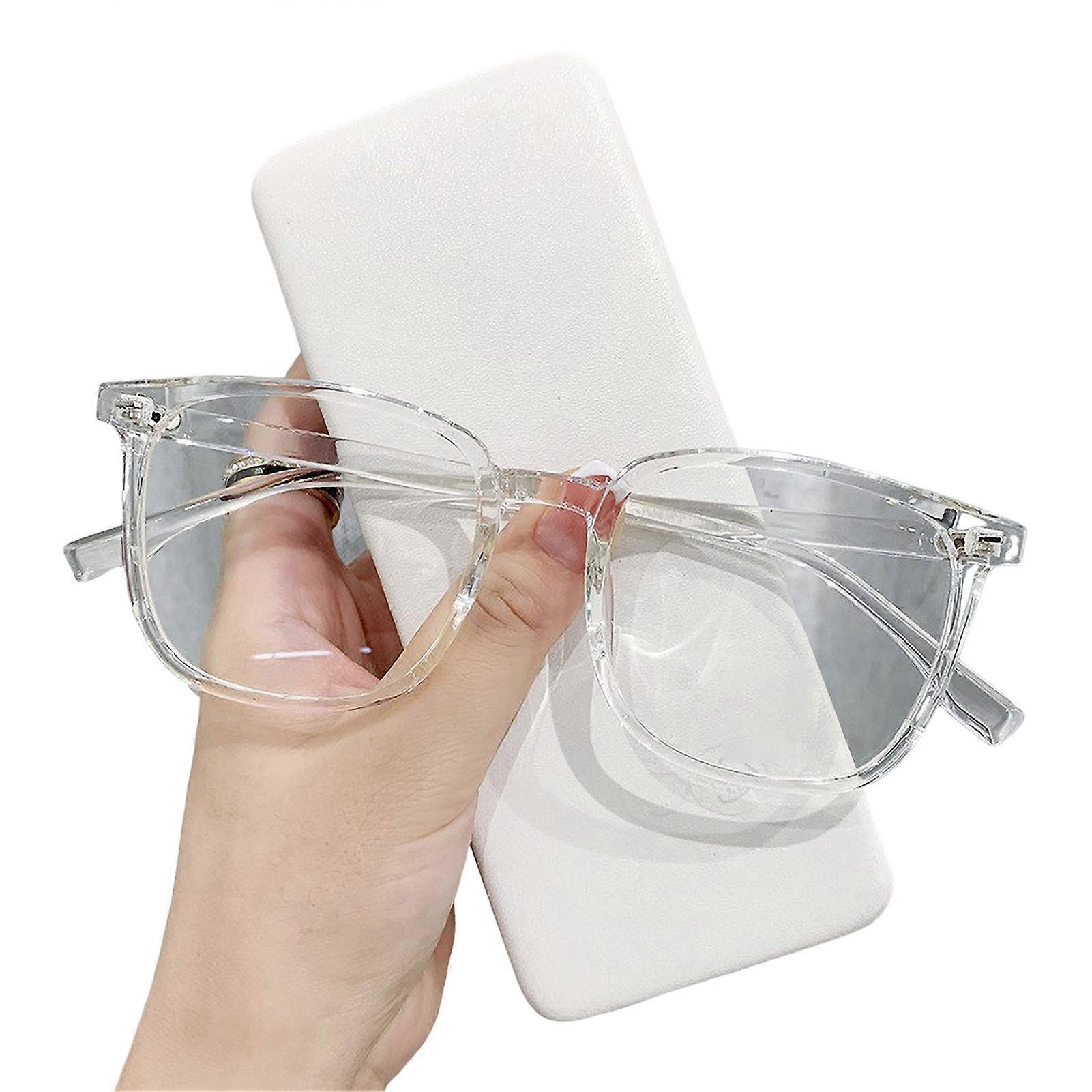 Unisex Blue Light Blocking Glasses Retro Large Frame Clear View Strong Hinge with Brim Eye Protection Clear Bluelight Glasses Spectacles Eyeglasses Ey