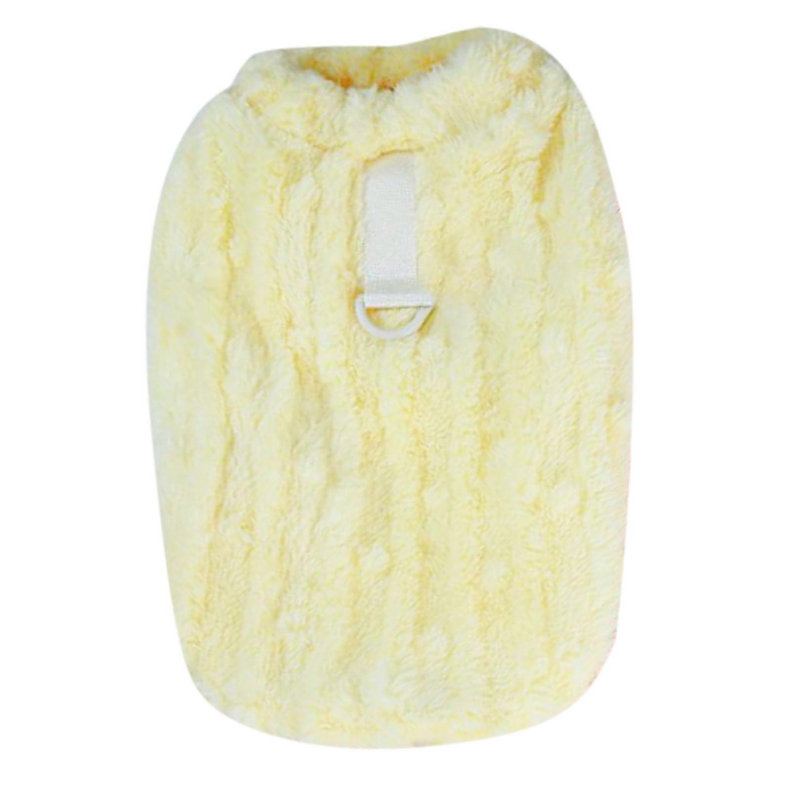 Plush Pet Clothes Soft Comfortable Dog Warm Outfit Cute Hand Made Dog Sweater Cat Warm Coat for Autumn Winter Yellow L