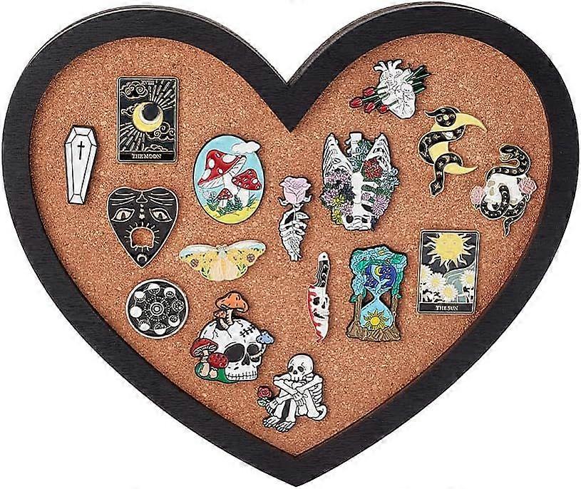 Pin Board Heart Cork Board Bulletin Display Board 0.8" Thick Wall Mounted Cork Board