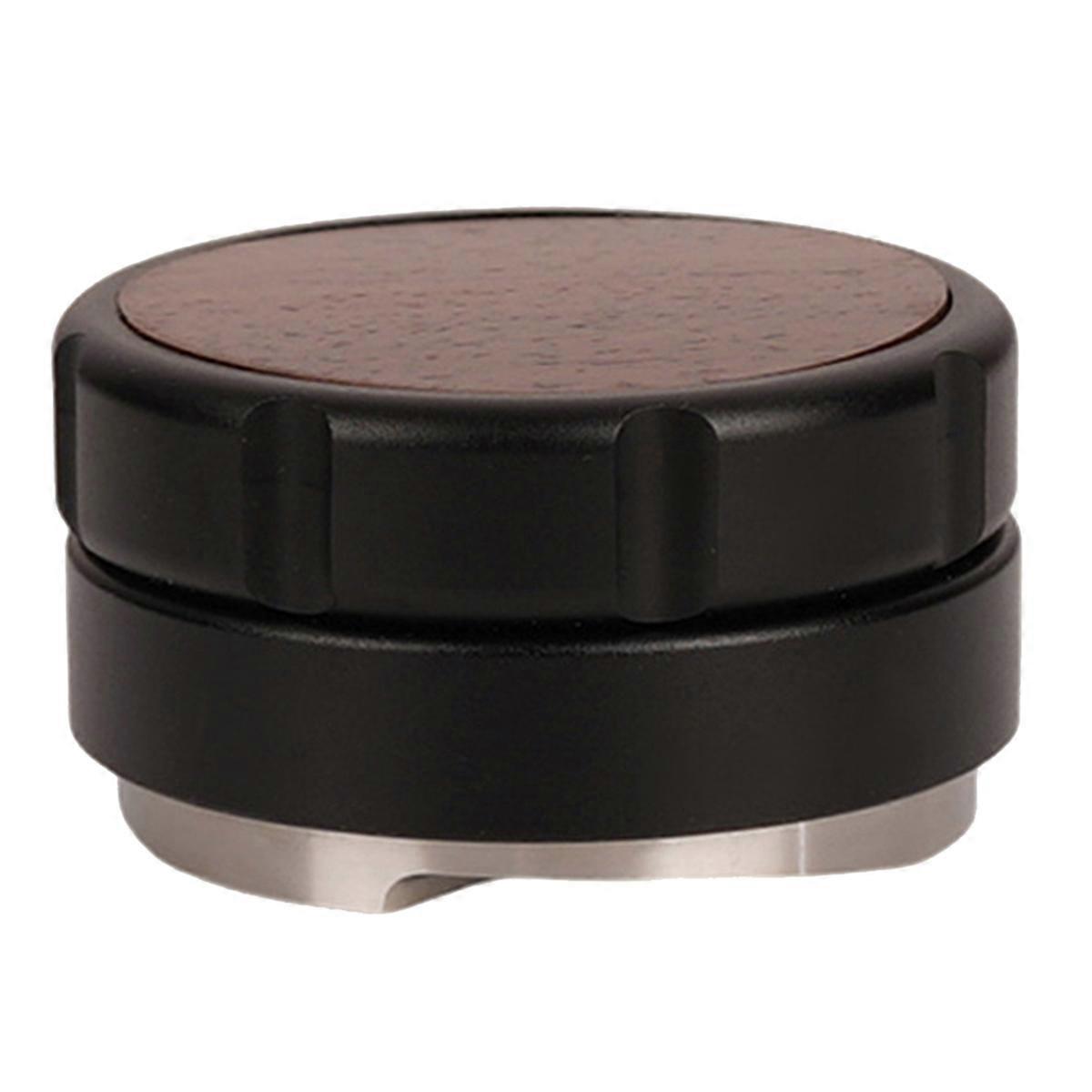 304StainlessSteel Espresso Powder Distributor Walnut Cover Coffee Leveler Adjustable Depth Espresso
