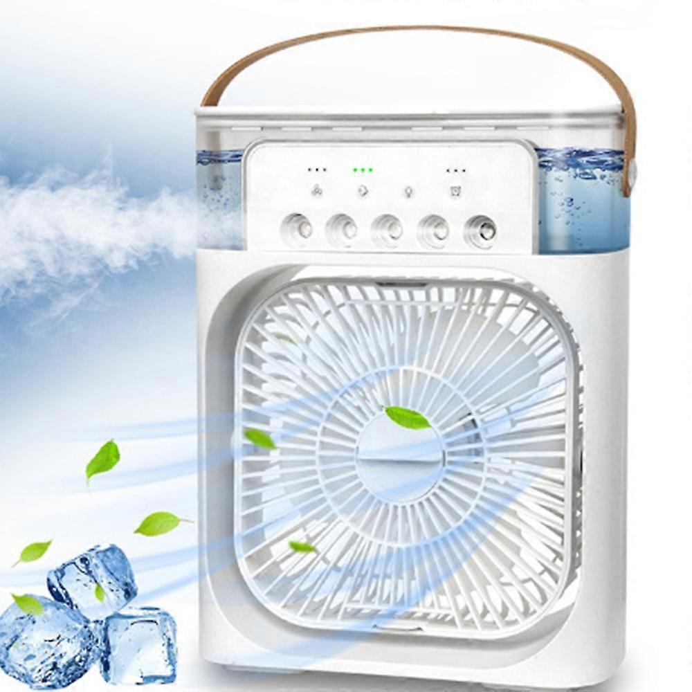 5-Hole Humidifier Desktop Mini Mist Diffuser Cooling Fan with 7-Color Night Light