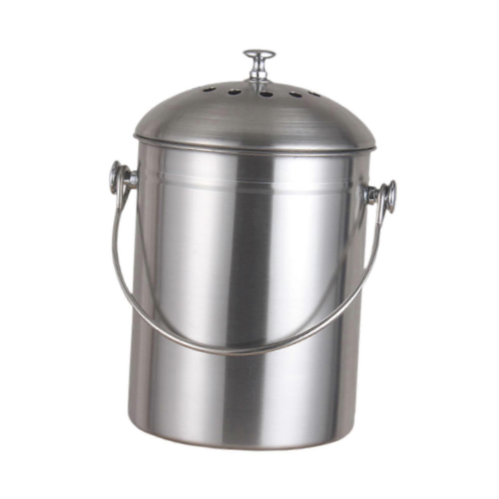 Stainless Steel Compost Bin Peel Kitchen Counter for Kitchen Counter Cooking