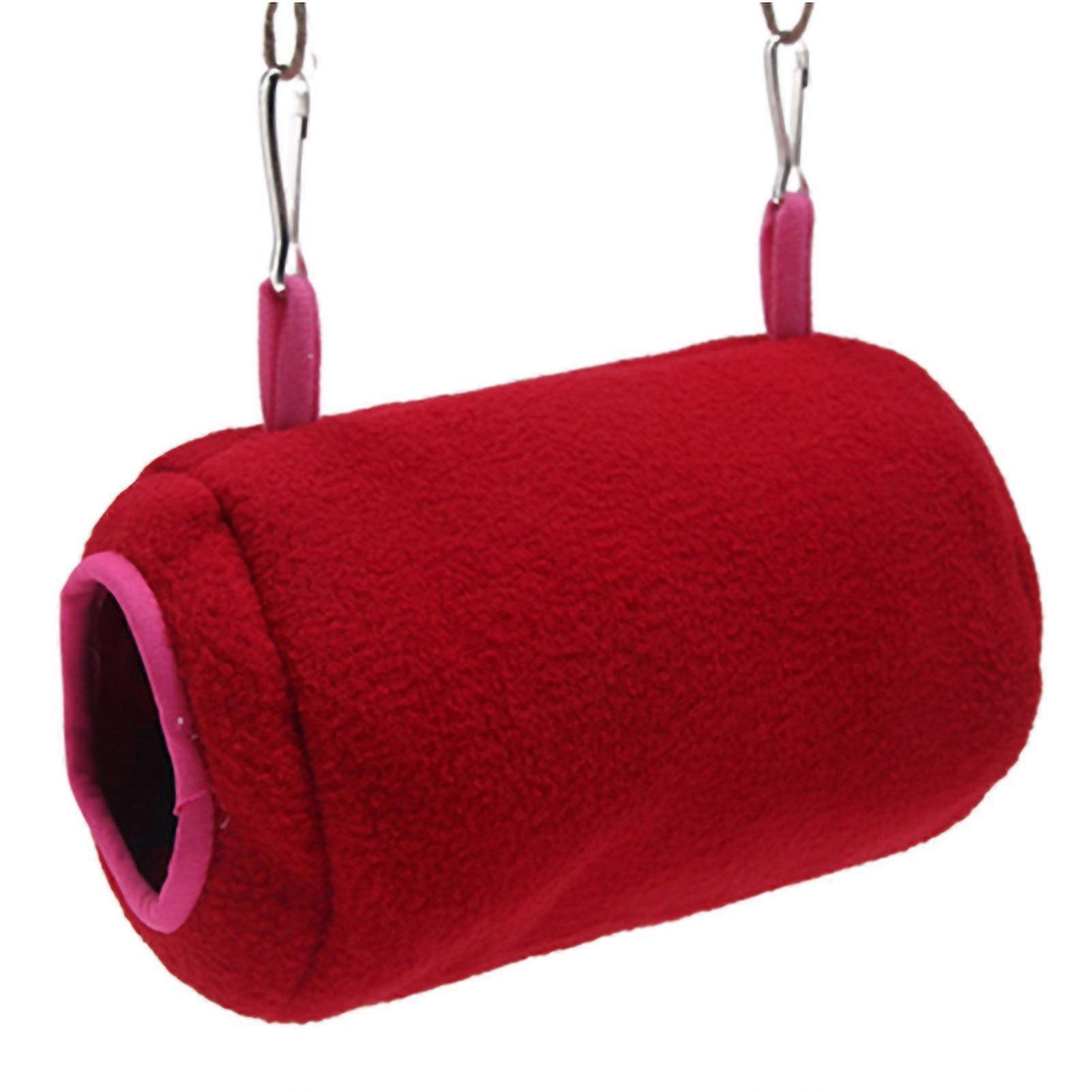 Hanging Tunnel Hammock Multipurpose Small Animal Hammocks for Hamster Guinea Pig Rat Ferret Small CatBright Red