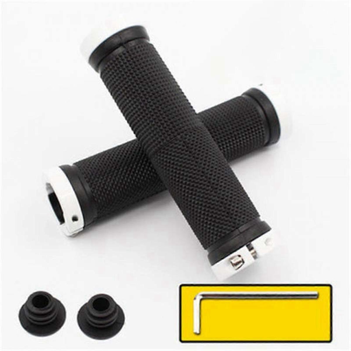 White- Road Cycling Handlebar Grips Anti-Skid Rubber Bicycle Grips Mountain Bike Lock on Bicycle Handlebars End Grips