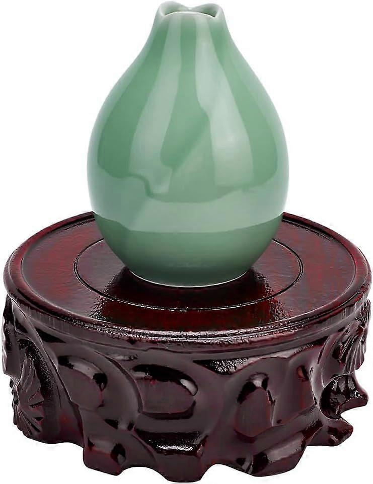 Wooden Vase Display Stand 4.7 inch Inner Diameter Dark Red Vase Wooden Base Solid Wood Vintage Stand Holders Displays Base Table Lamp Teapot Base Stab
