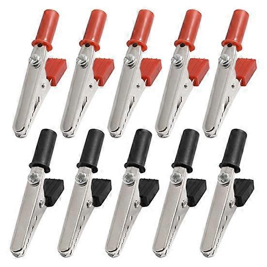 10Pcs 55mm Electrical Battery Clips Portable Sturdy Metal Plastic Practical Crocodile Clamps for Home