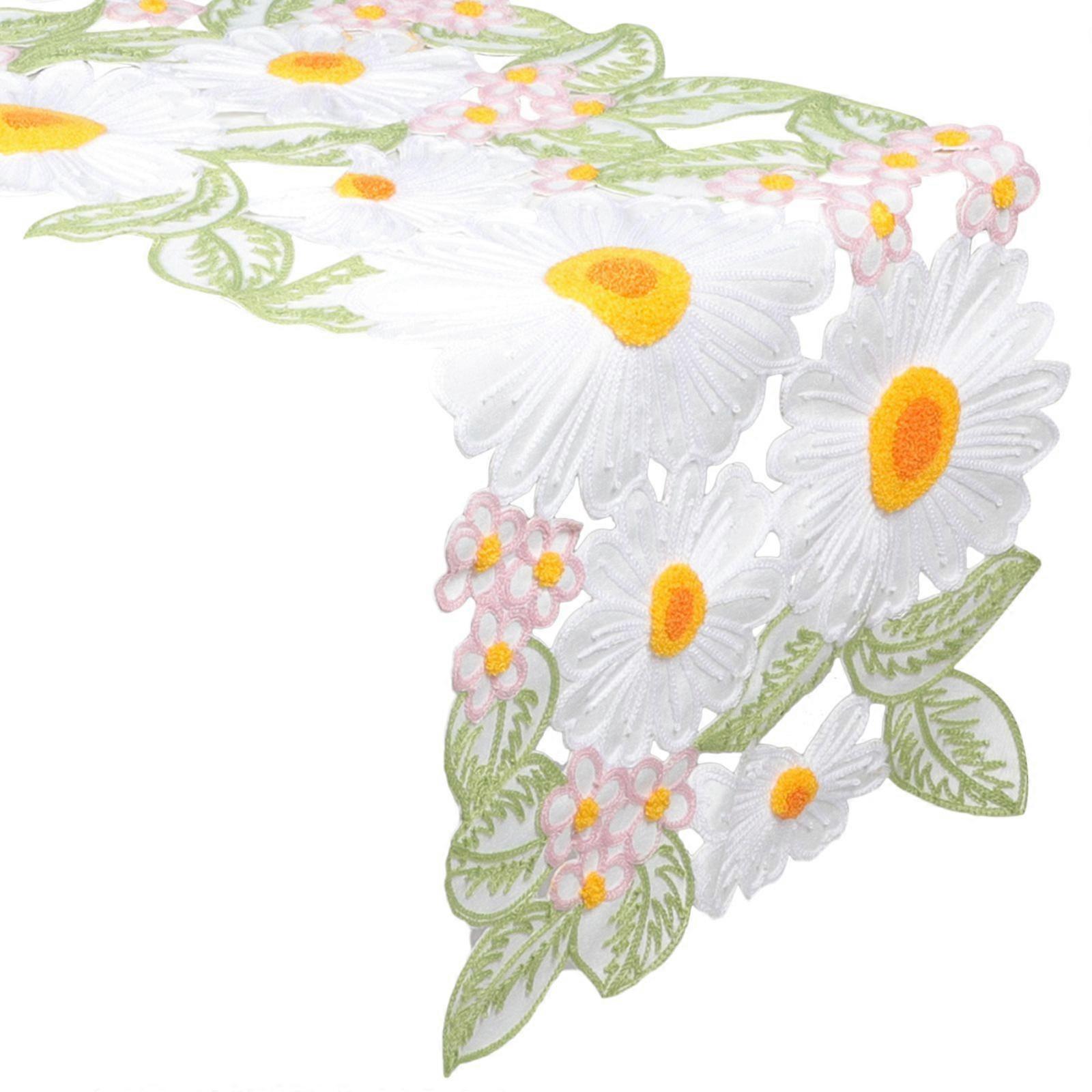 Rustic Table Runner Floral Embroidered Table Runner Dinning Table Decoration