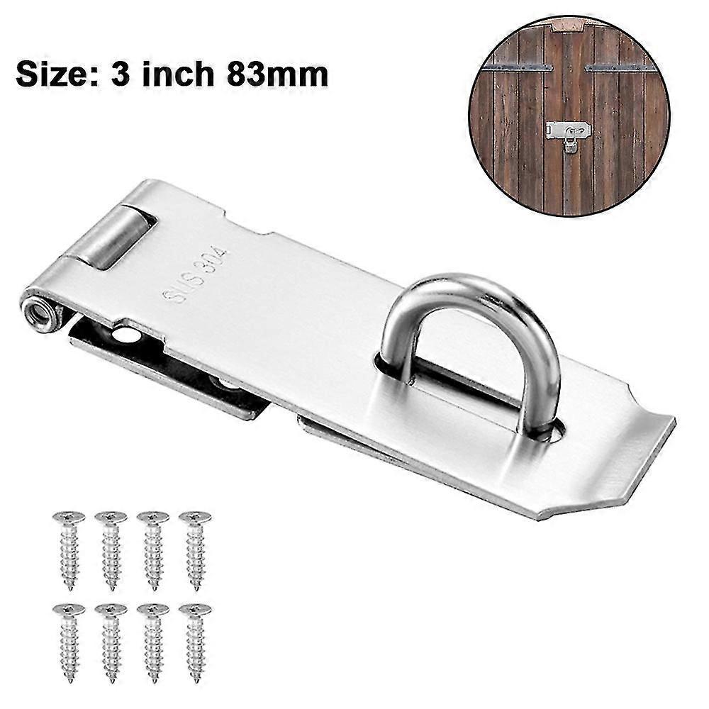 1pcs Stainless Steel Padlock Hasp, Heavy Duty Security Door Clasp Hasp Lock Latch With Mounting Screws, Thickened Door Gate Bolt Lock For Gate Lock Pa