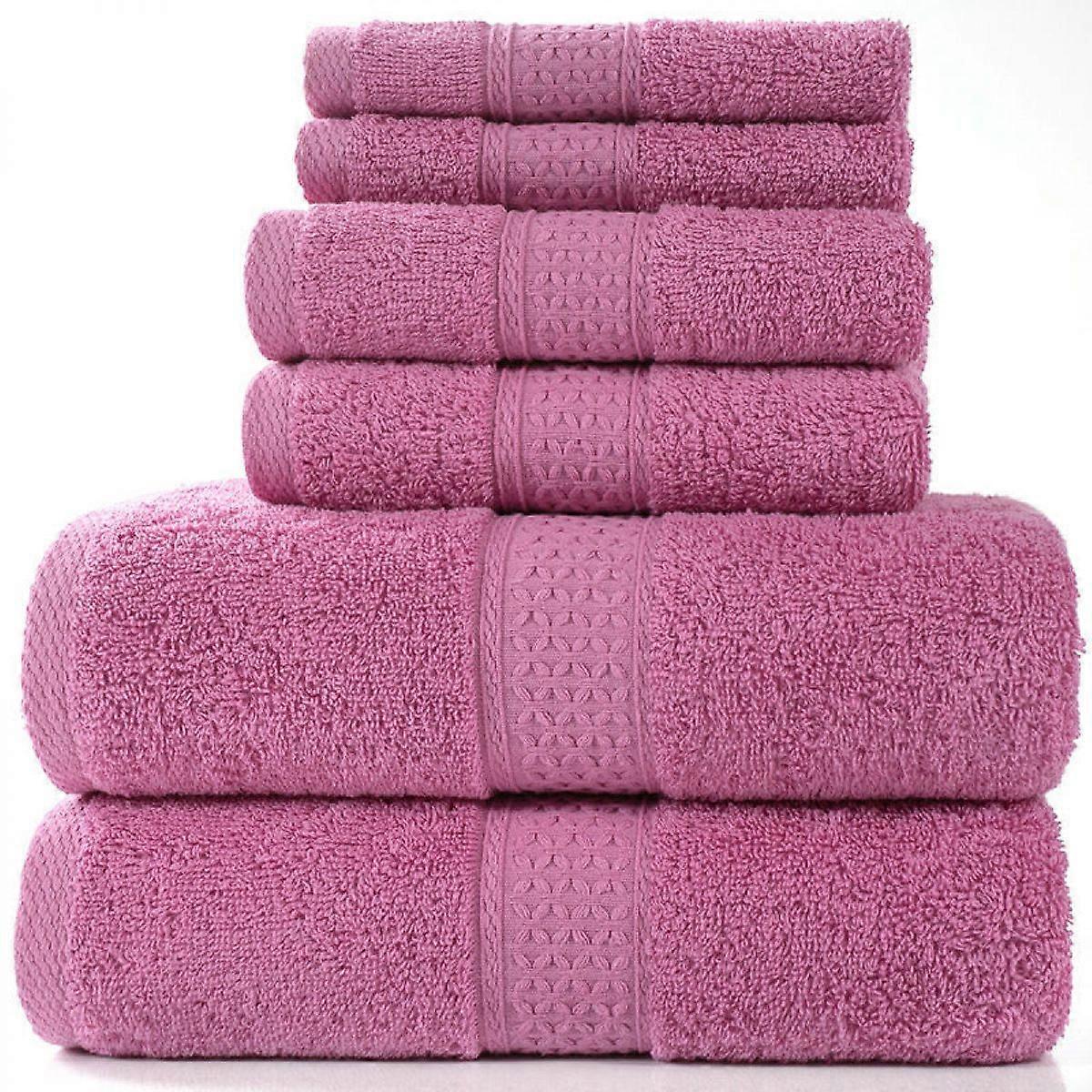 Ultra Soft 6 Piece Towel Set - 100% Cotton, contains 2 x 140X70 extra large bath towels, 2 x 34X75 hand towels, 2 x 33X33 face towels.