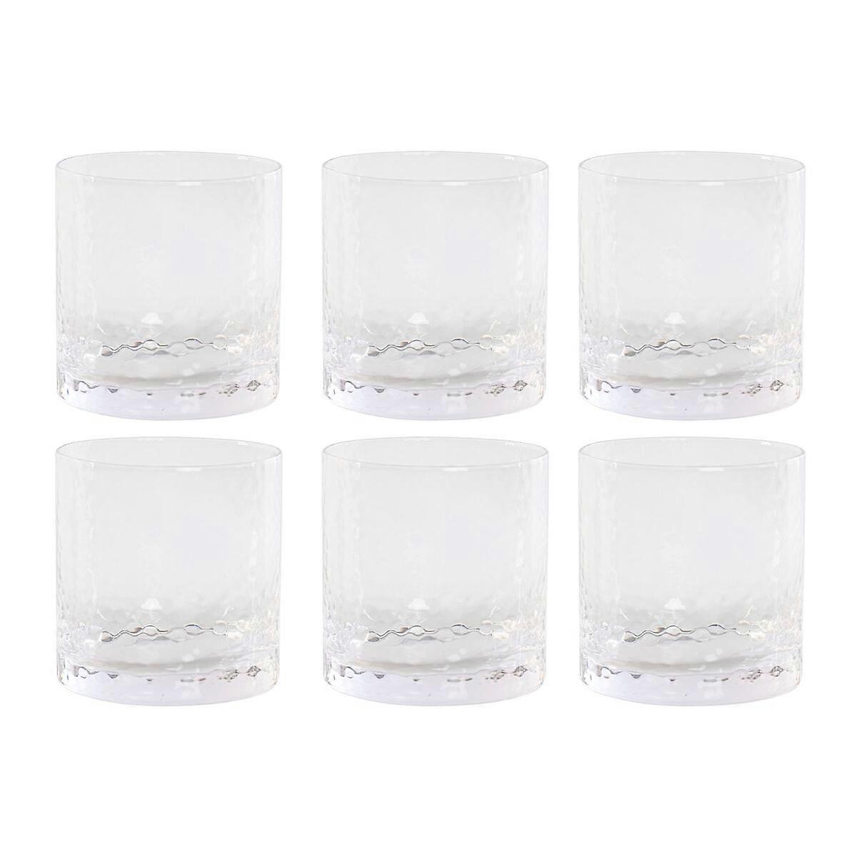 Set of glasses Home ESPRIT Transparent Crystal With relief (6 Units)