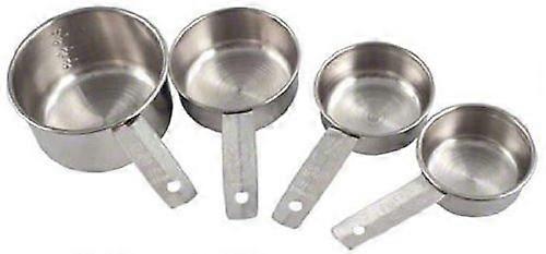 Stainless Steel Measuring Cup Set with Flat Handle, 4-Piece Kitchen Tool for Accurate Liquid and Dry Ingredient Measurements
