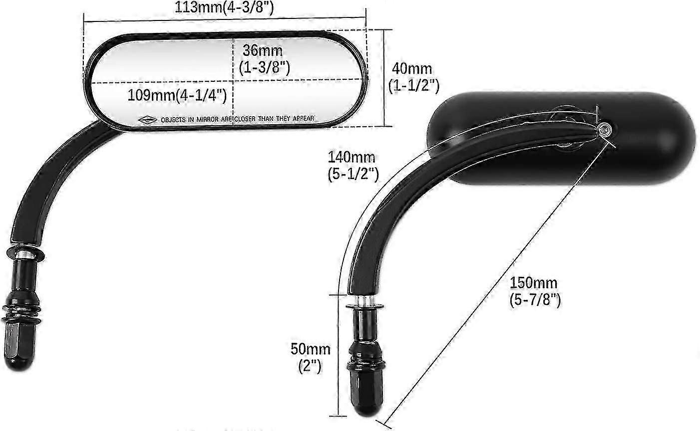 Chrome Motorcycle Round Sportster Mirrors Rear View Compatible With ...